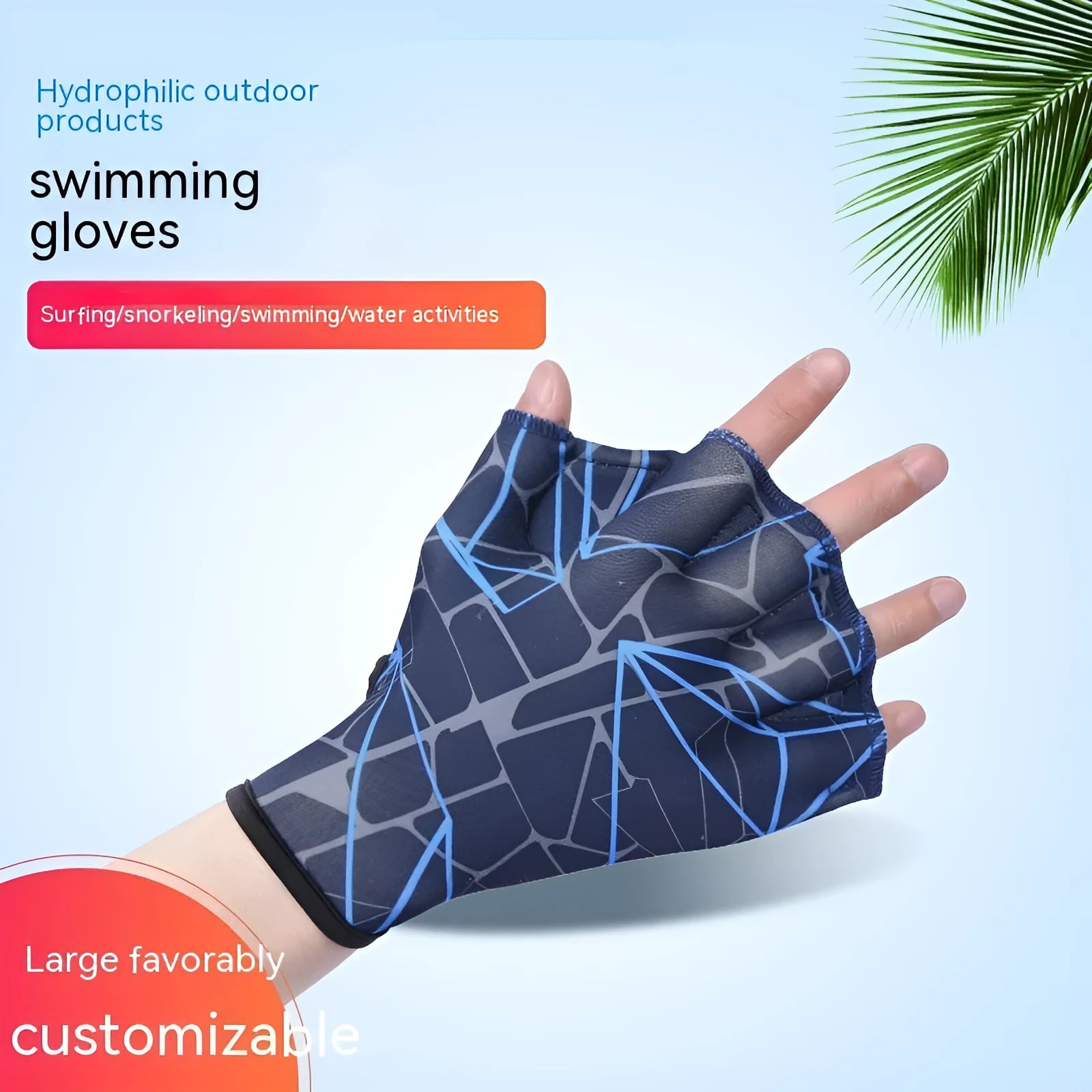 Nylon duck feet webbed swimming gloves in multiple colours and sizes for enhanced swimming propulsion