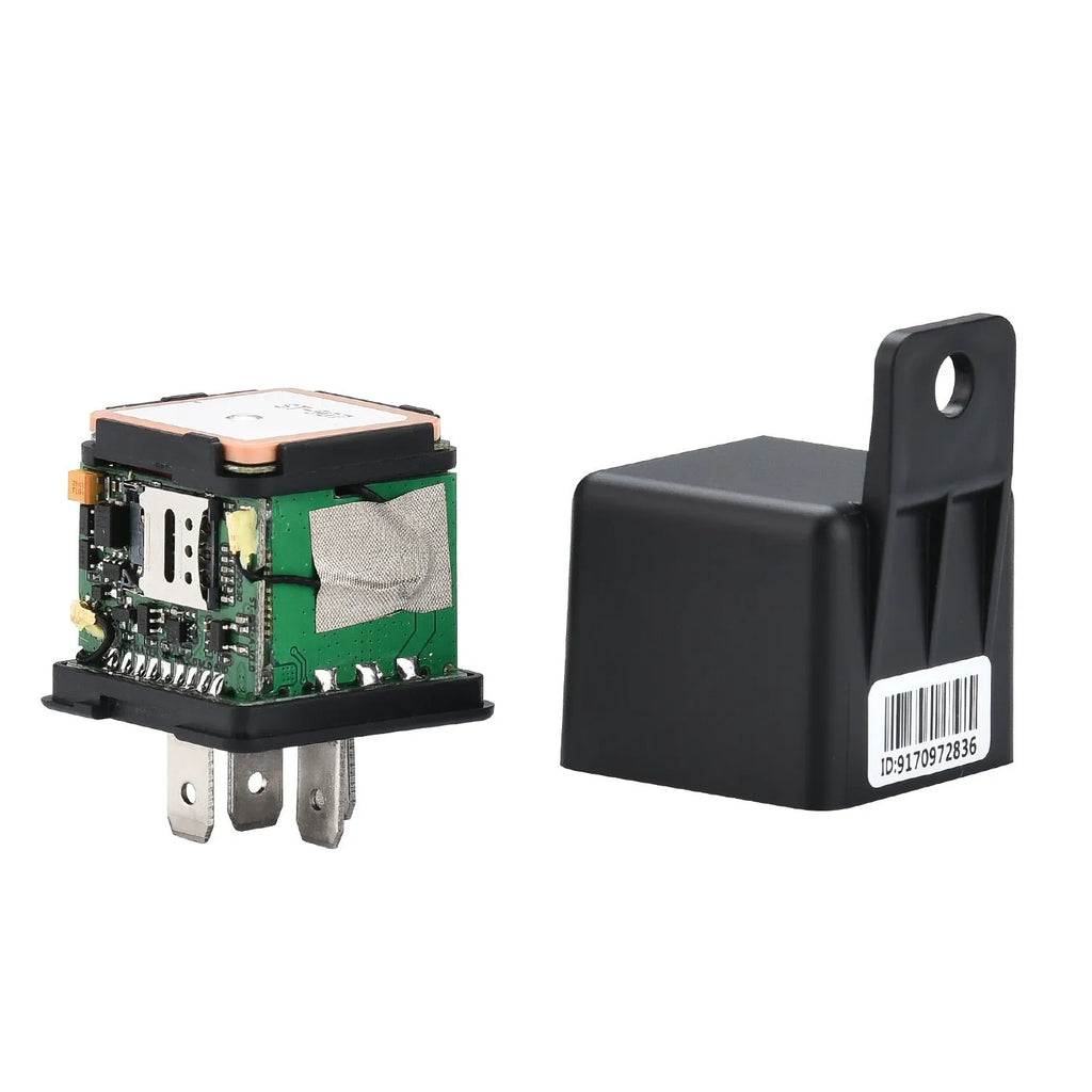 ST-907 GPS vehicle tracker with compact black ABS plastic housing for anti-theft security