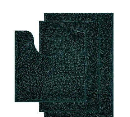 Chenille long hair U-shaped three-piece bathroom toilet carpet set in modern simplicity style