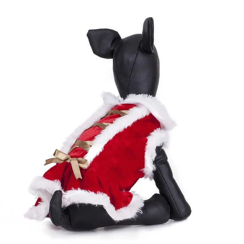 Red polyester transformation pet clothes for teddy and bichon in European and American style