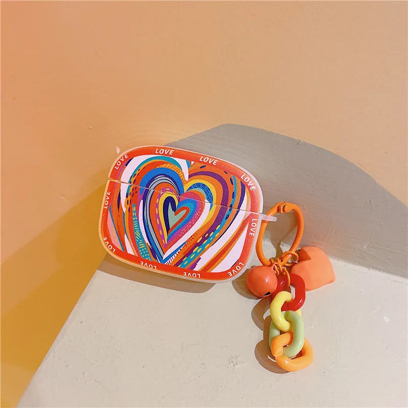 Graffiti love doodle heart silicone case for AirPods 1/2/3 and Pro back cover