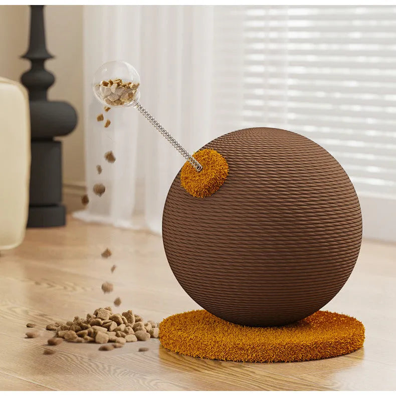 Cat scratch board made of hemp rope with a cat grasping ball accessory