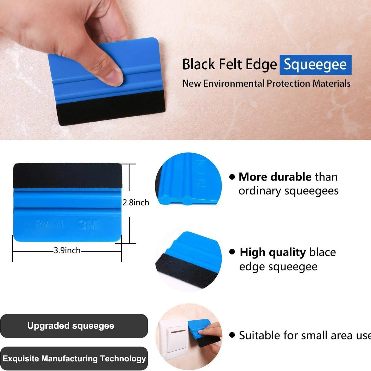 Car film wallpaper smoothing tool set plastic 10 piece automotive applicator kit