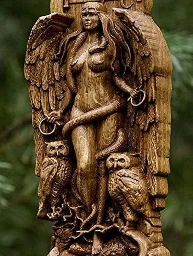 Resin Greek goddess statue figurine measuring 9cm by 3cm by 22cm in one of three colour options