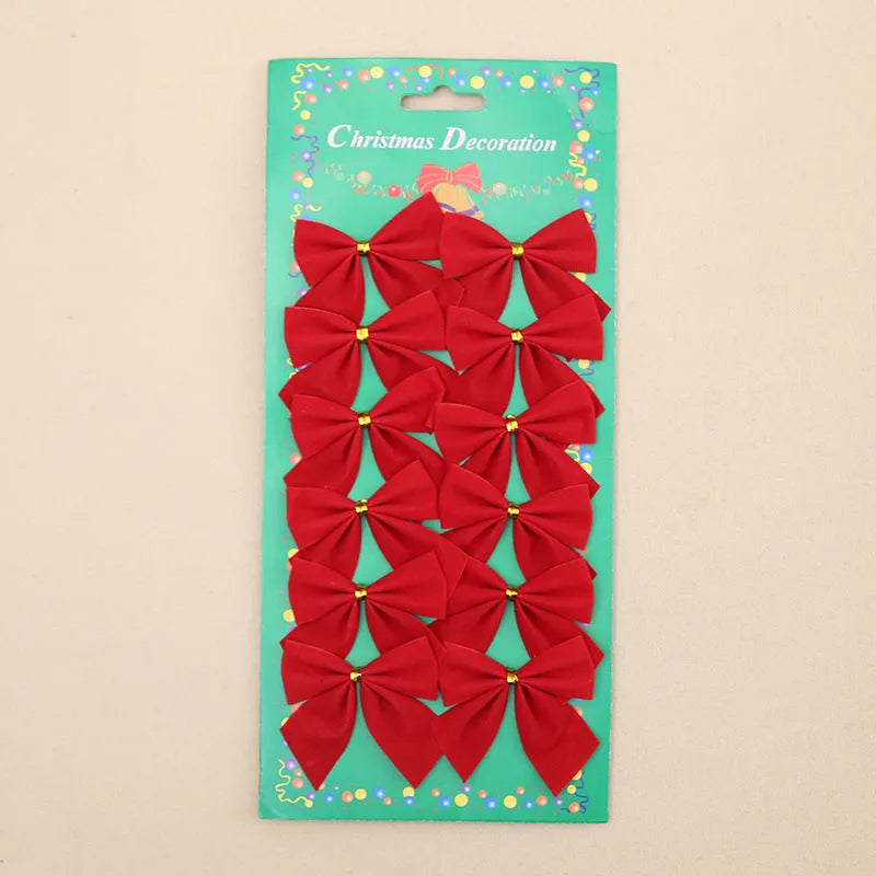 5 cm Christmas tree decoration bow in gold red silver colours made from polyester fabric