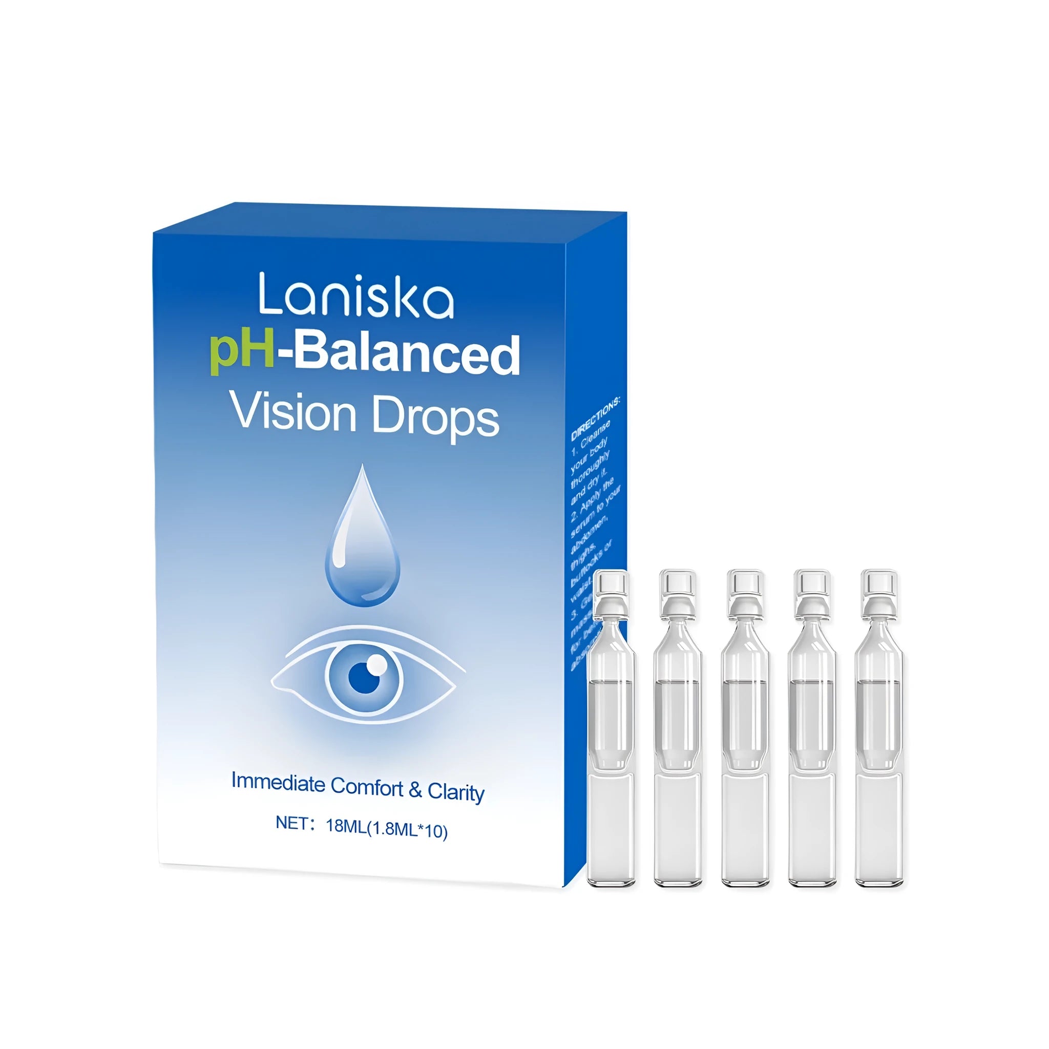 Eye soothing moisturizing drops 18ml bottle with lutein and sodium hyaluronate for dry eye relief