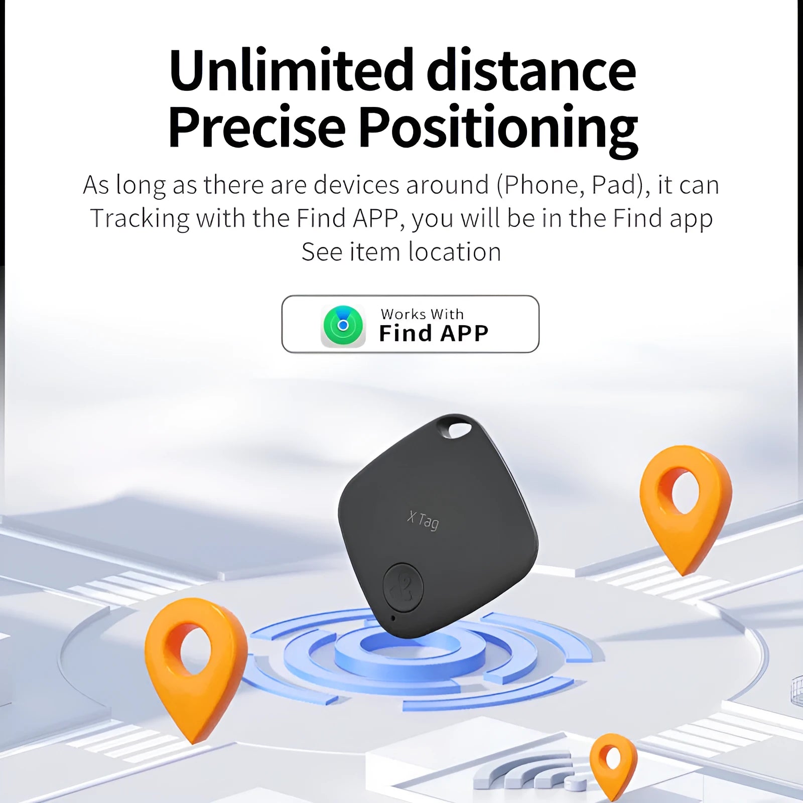 Diamond Global Locator Bluetooth anti-lost alarm key ring tracker in black, blue, green, pink, or white