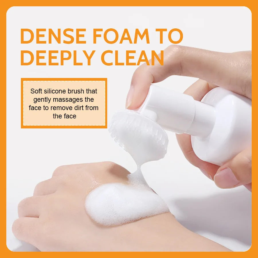 Turmeric facial cleansing set showing mousse tube, disposable pads, ginger soap bar with net, and additional components