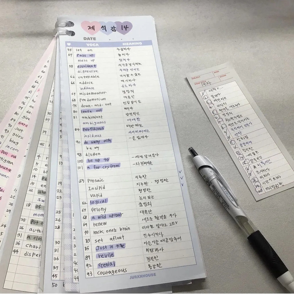 Vertical English words notepad with double-sided printing in half B5 size