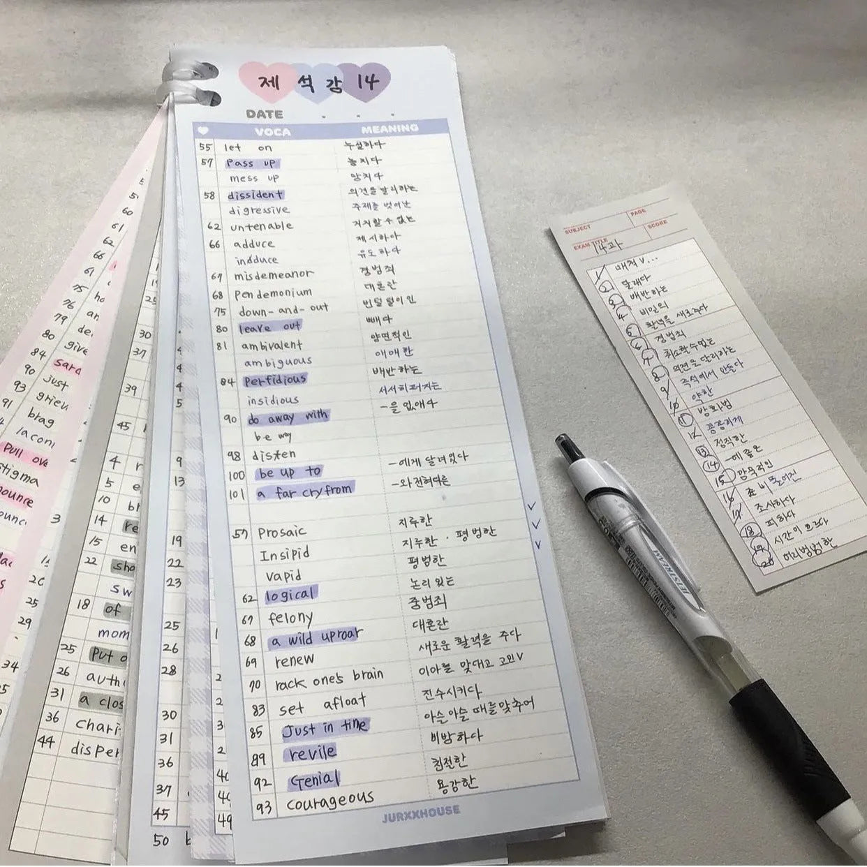 Vertical English words notepad with double-sided printing in half B5 size