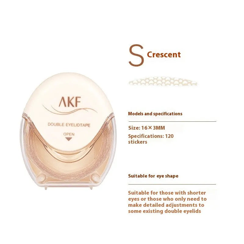 Clear lace double eyelid stickers roll with crescent and olive shapes for Asian eyelids