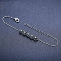 Black titanium steel flower bracelet for women, natural style anniversary gift jewellery