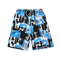 Men's floral print swimming trunks with five-point casual design in polyester fabric
