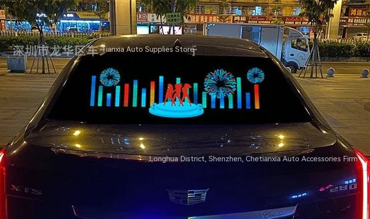90cm by 25cm car voice control rhythm lamp with electroluminescent panel showing multiple light pattern displays