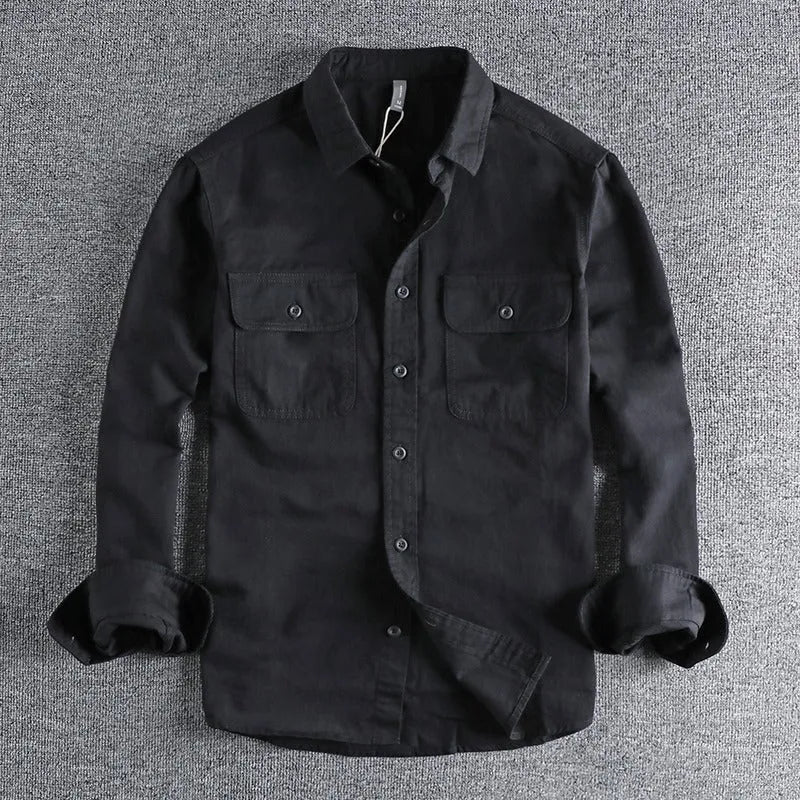 Men's loose fit long sleeve cardigan shirt in polyester fibre available in multiple colours