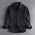 Men's loose fit long sleeve cardigan shirt in polyester fibre available in multiple colours