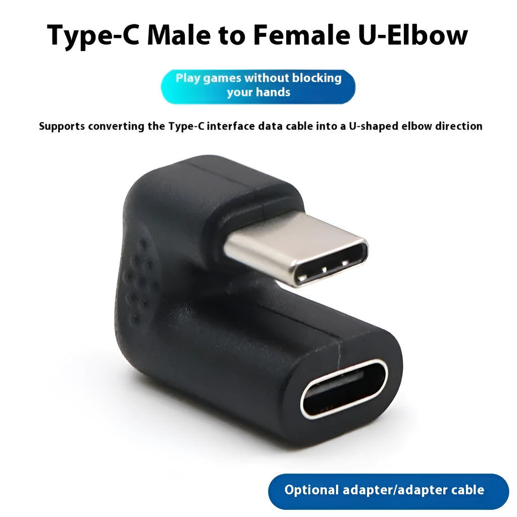 U-Bend plastic male to female adapter cable with four adapter pieces for mobile phones and tablets