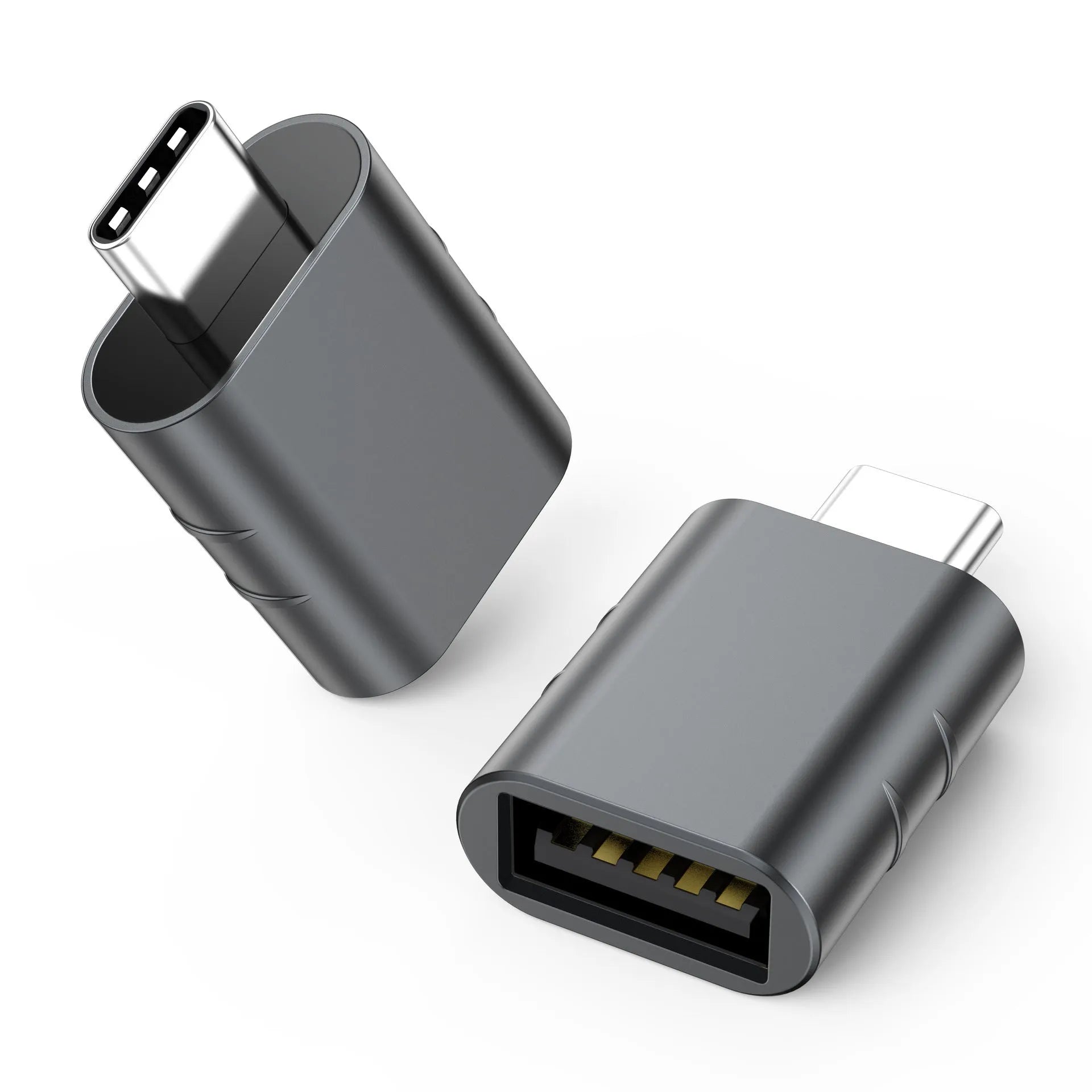 USB-C to USB-A converter adapter in multiple colours with zinc alloy construction and 10Gbps data transmission