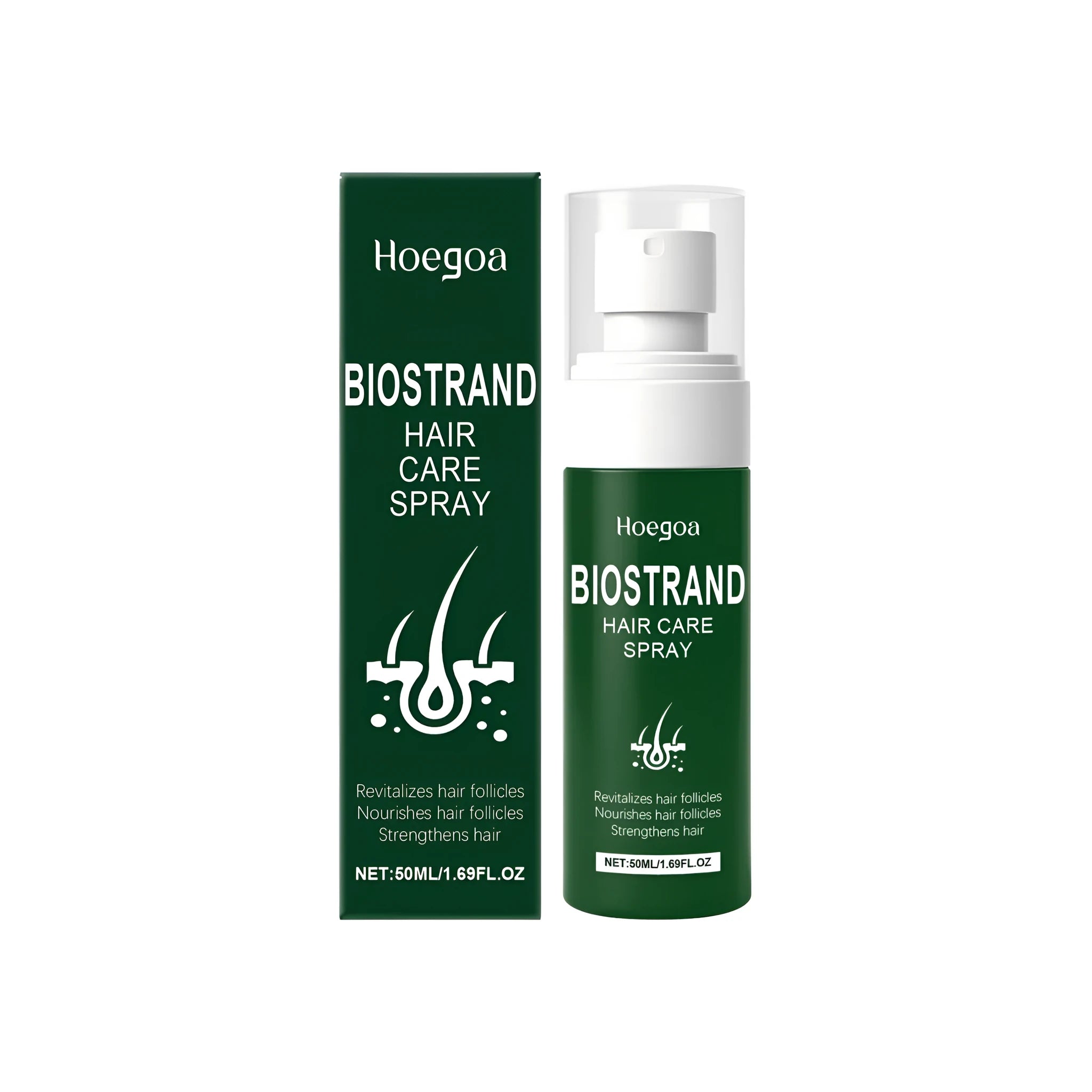 50ml bottle of ginger and rosemary hair care spray with biotin and castor oil