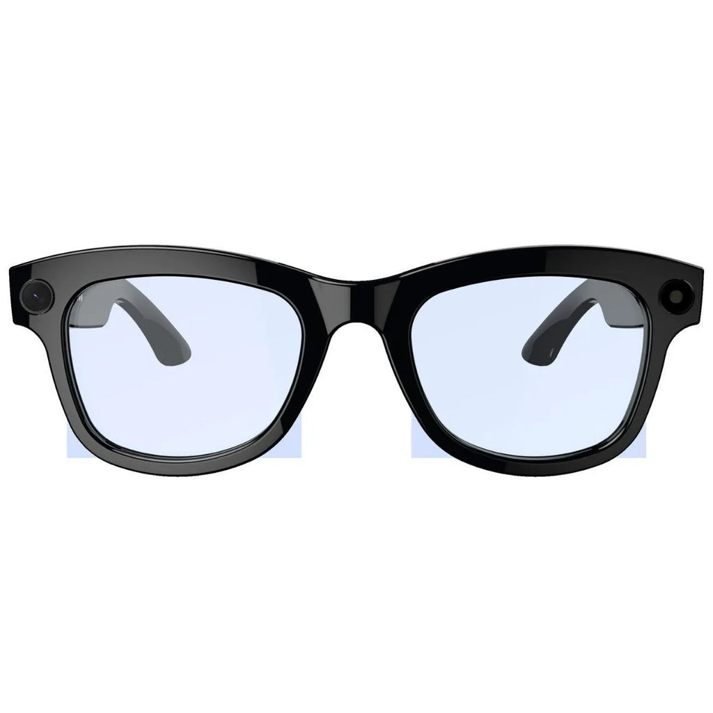 M01 AI translation glasses with HD camera in black and transparent lens options