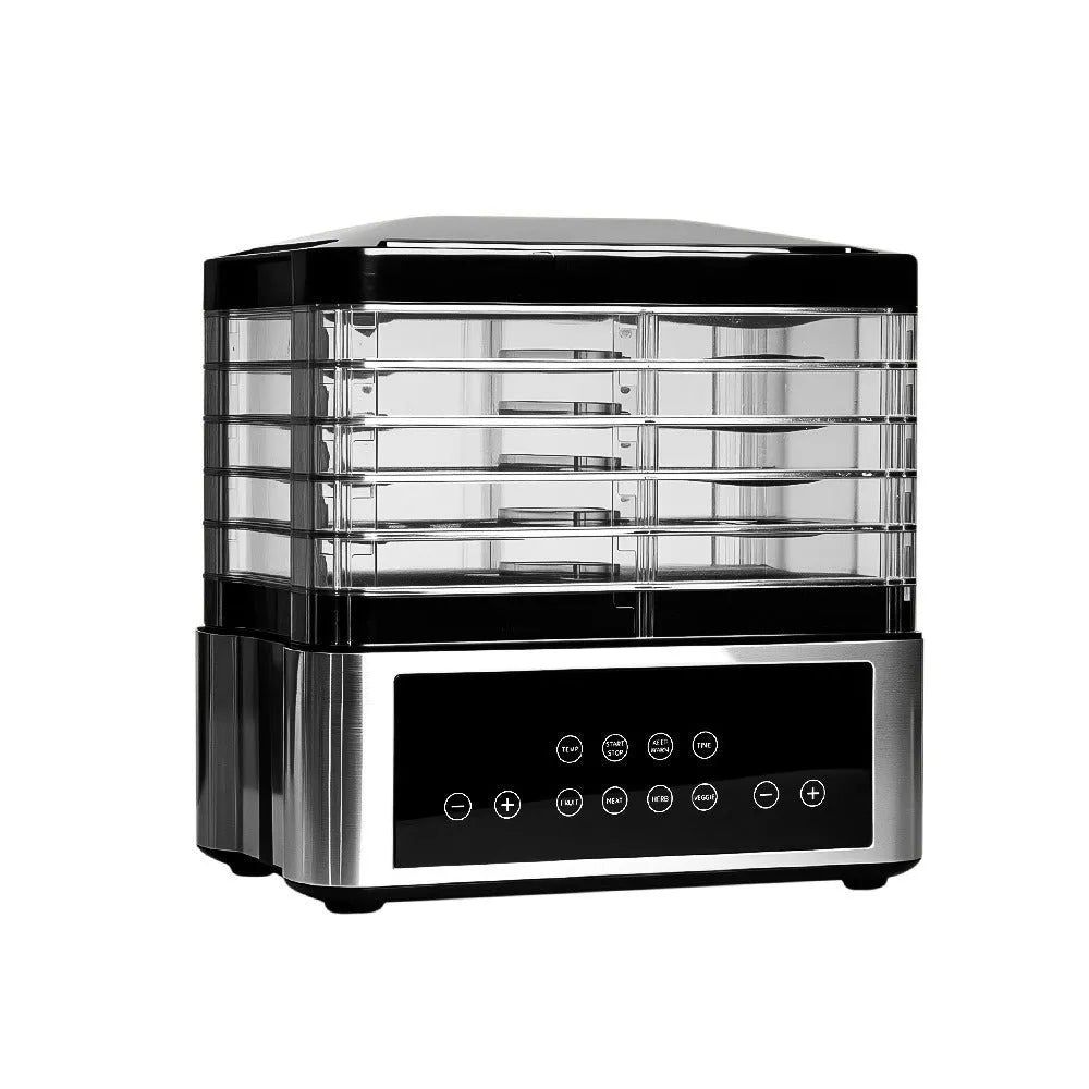 Silver stainless steel fruit dehydrator food dryer with control panel