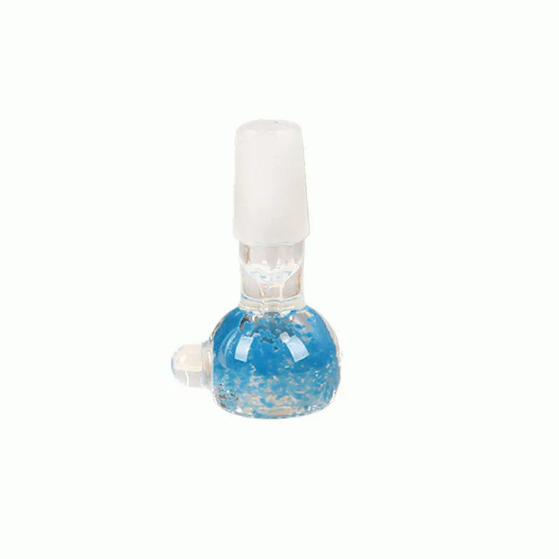 7cm coloured glass trumpet pipe in geometric design with transparent finish