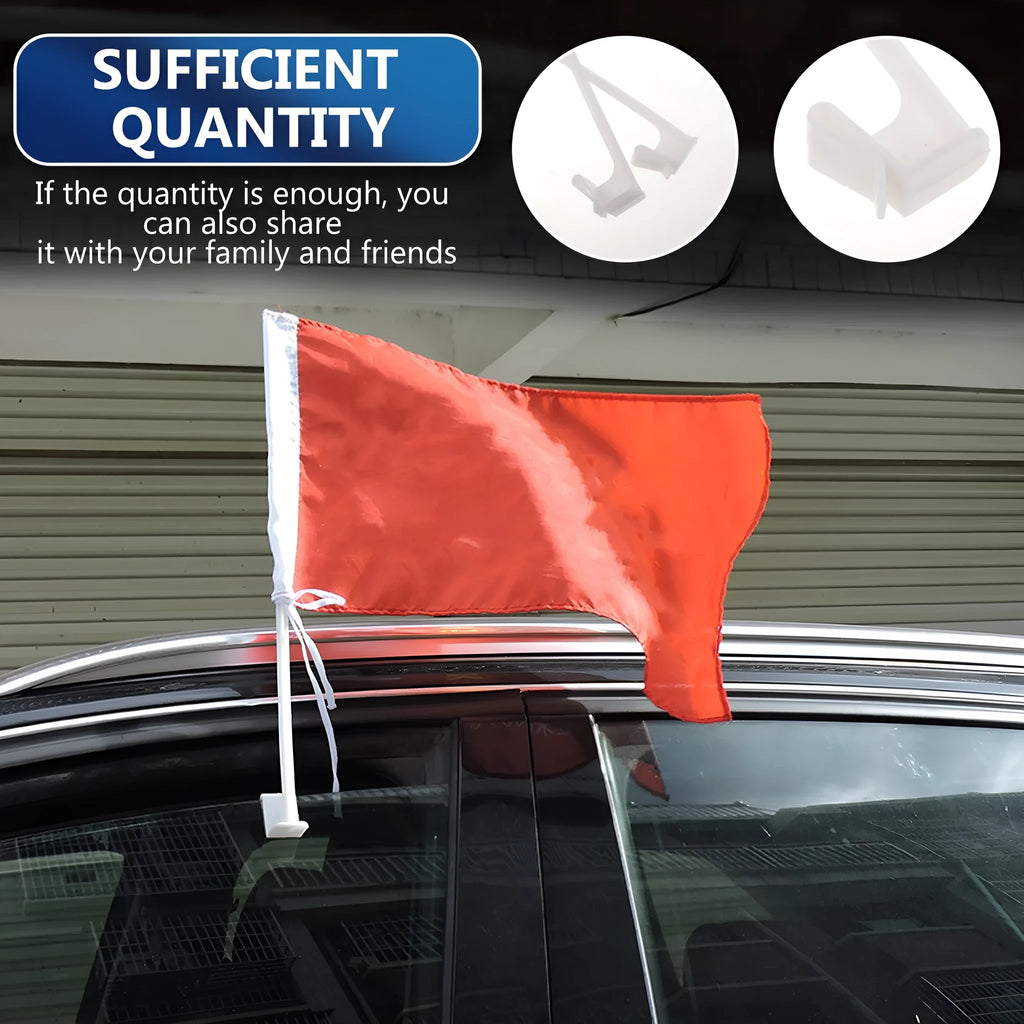 White plastic car window flag bracket set with 10 holders for vehicle flagpole mounting