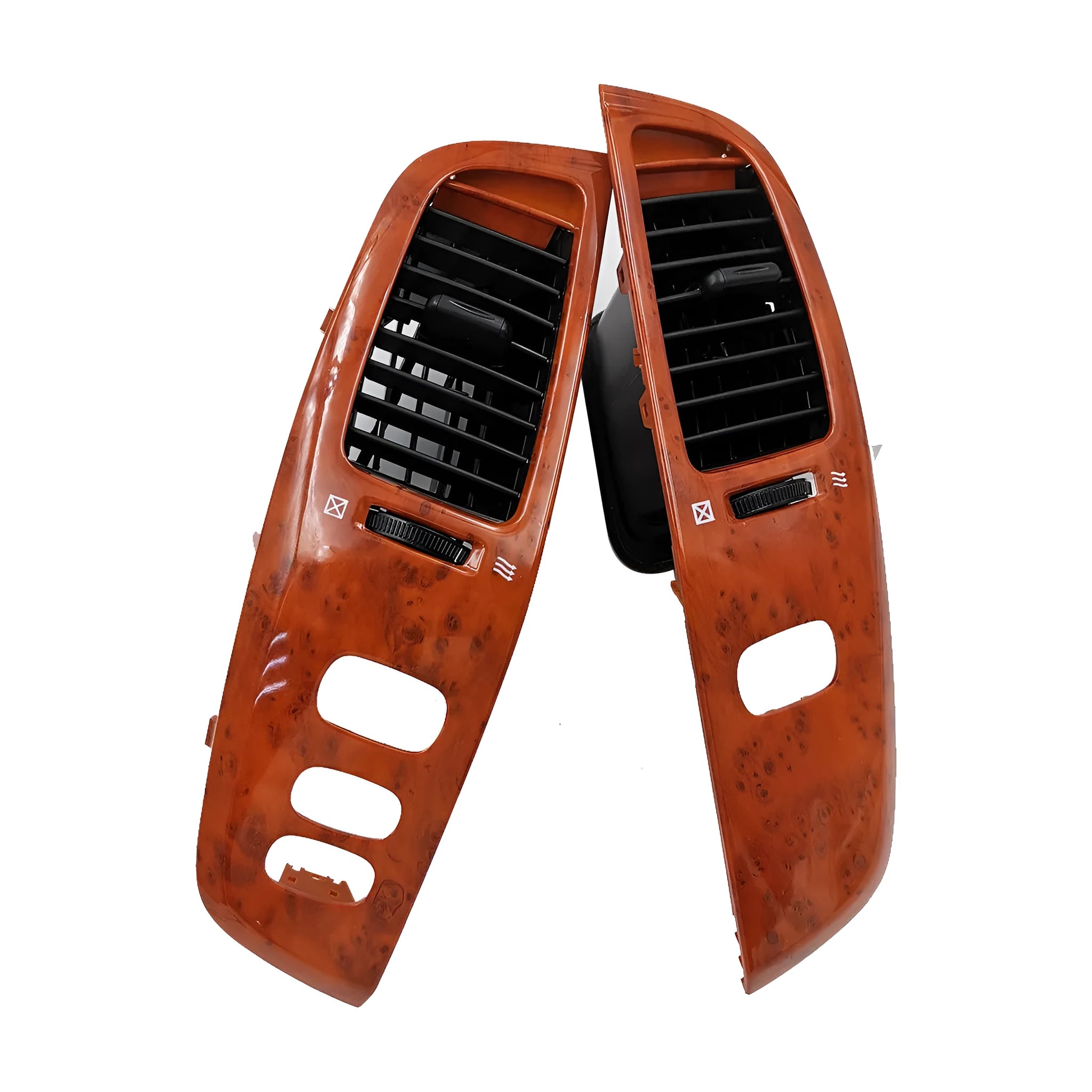 Peach wood coloured ABS plastic air outlet decorative cover panel.