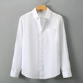 Chinese-style long sleeve linen cardigan in a loose fit, shown in a solid colour.