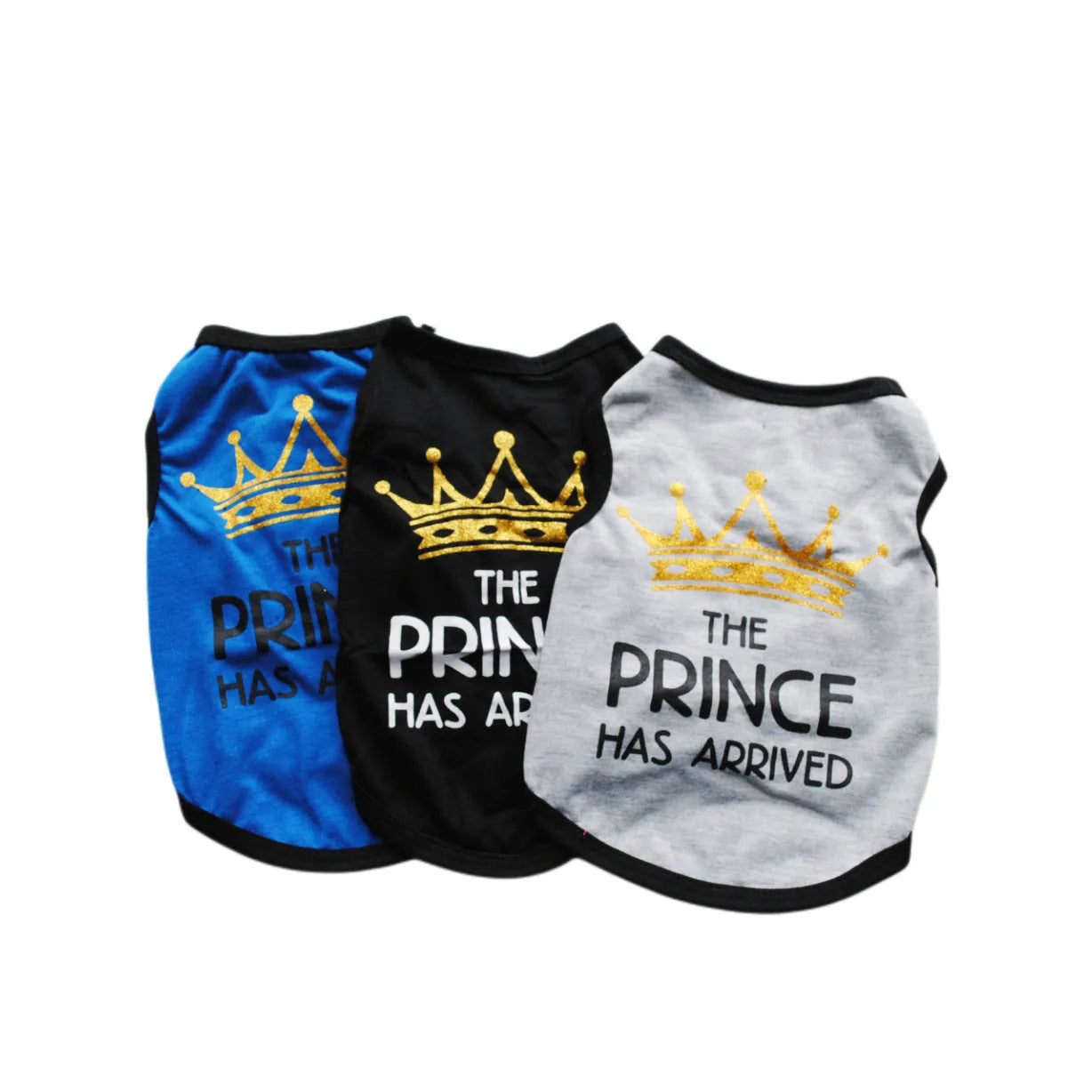 A breathable cotton vest for puppies in spring and summer, shown in a selection of colours and sizes.