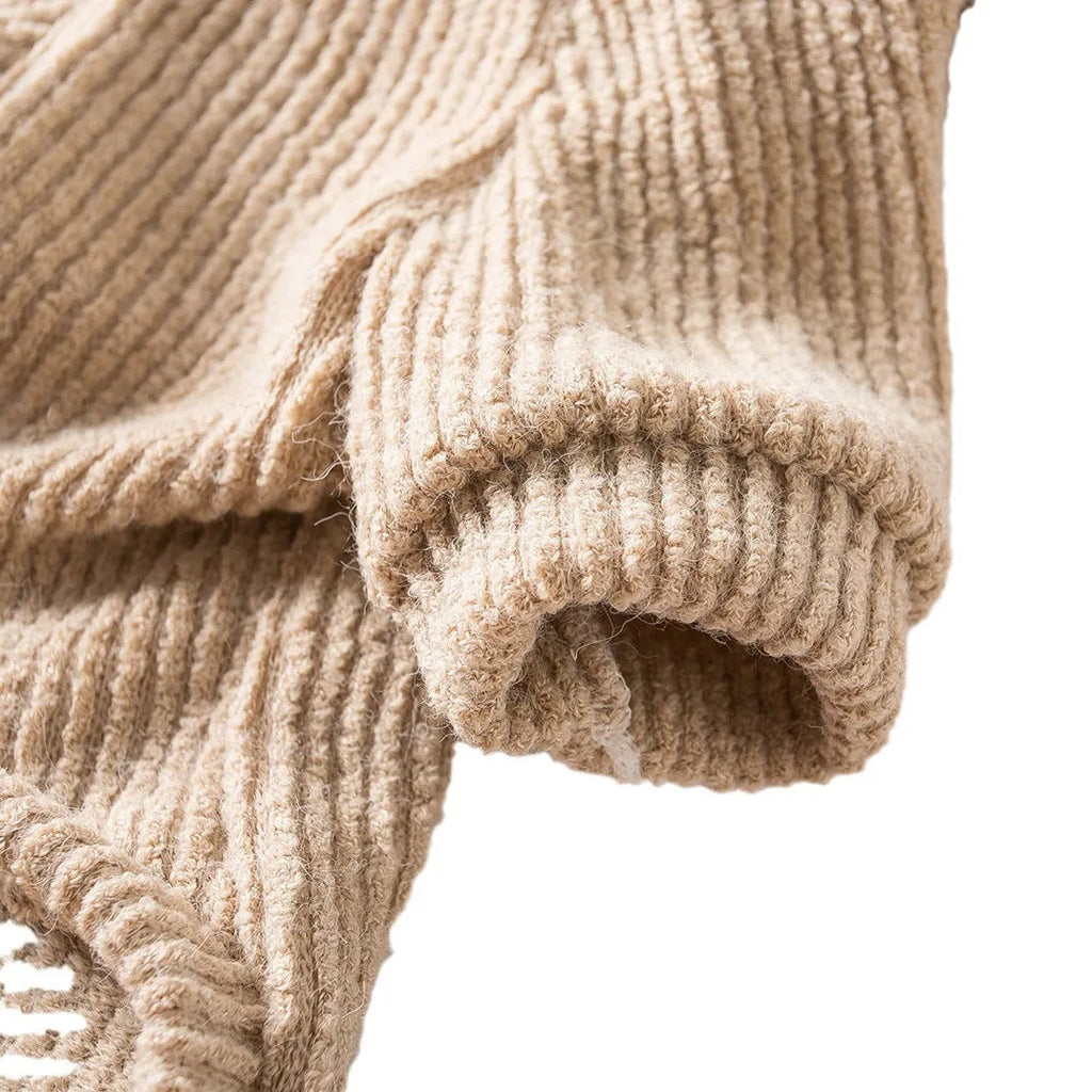 Brown cloth dog sweater pullover for small breed dog on a white background