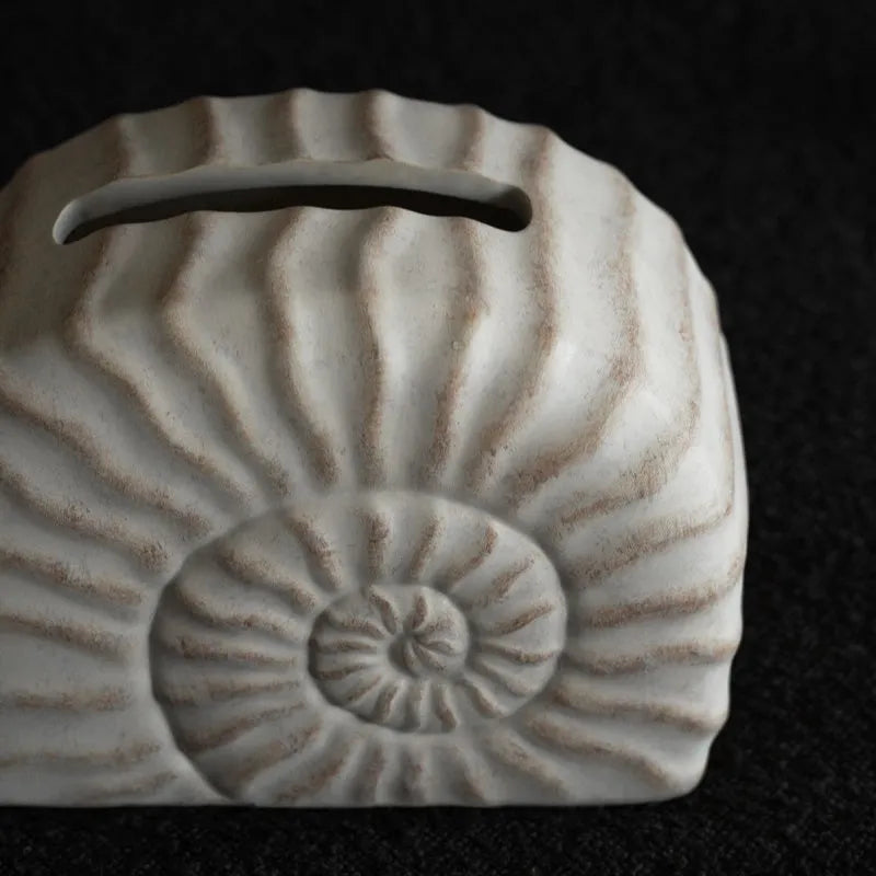 Resin tissue box cover with conch ramble design in modern simplicity style