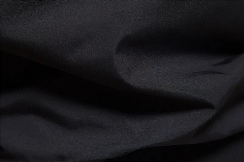 Men's solid colour thin casual jacket in polyester, shown in dark blue, on a hanger.