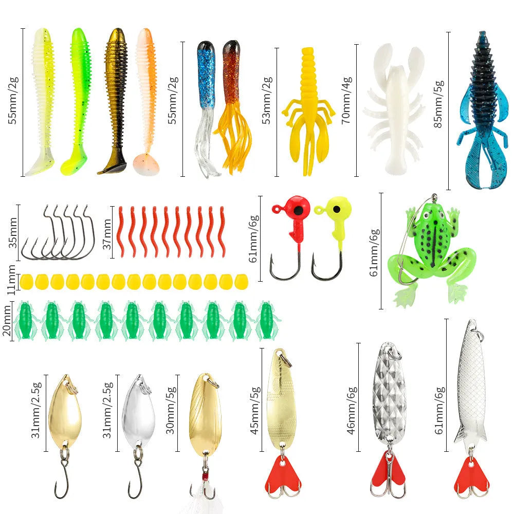 24-piece metal fishing lure set in blind box packaging for Christmas gifting