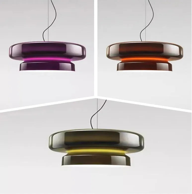 Modern glass chandelier light fixture with dimensions 36x36x18cm