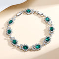 Simple inlaid zircon women's bracelet in environmentally friendly alloy showing gemstone colour variations