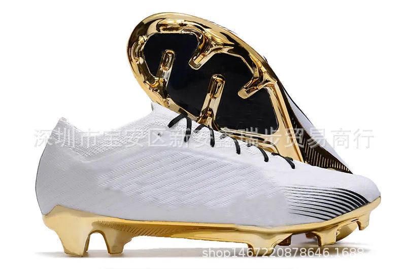 Men's knitted football boots with FG studs and air cushion system