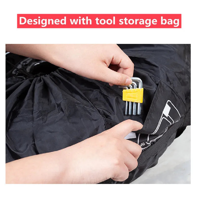 Oxford Cloth 210D car tyre protective cover set of 4 in black belt style, S size 66cm diameter