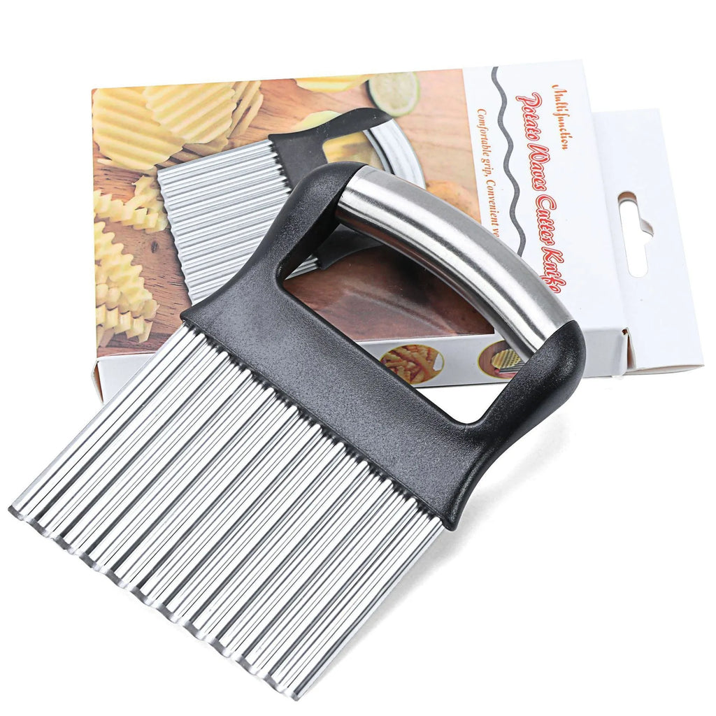 Stainless steel potato wave knife with wavy blade for slicing vegetables