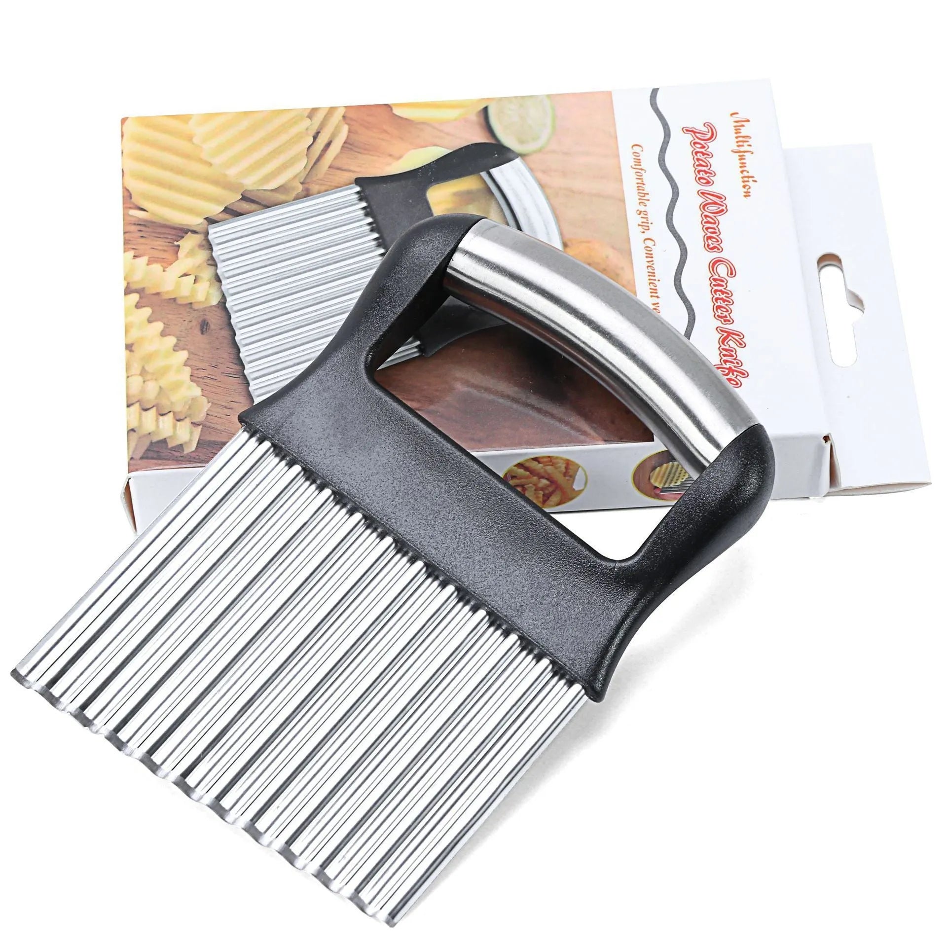 Stainless steel potato wave knife with wavy blade for slicing vegetables