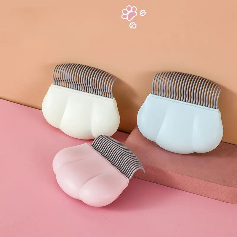 Paw Soft deshedding brush 9cm grooming tool for cat dog bunny matted fur removal in blue pink or white