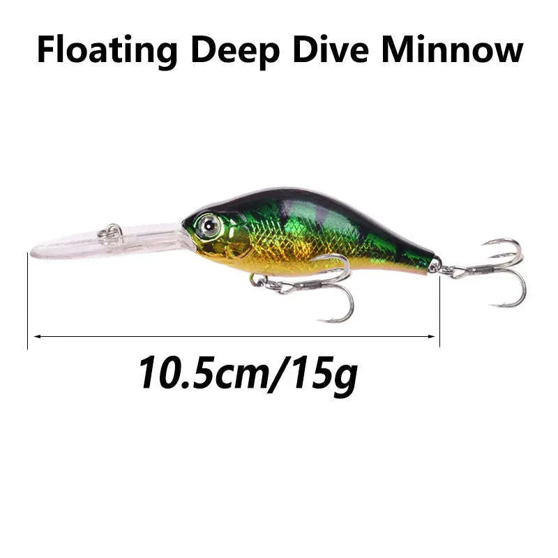 Floating rock deep diving mino lure body 10.5cm 15g artificial bait for fishing