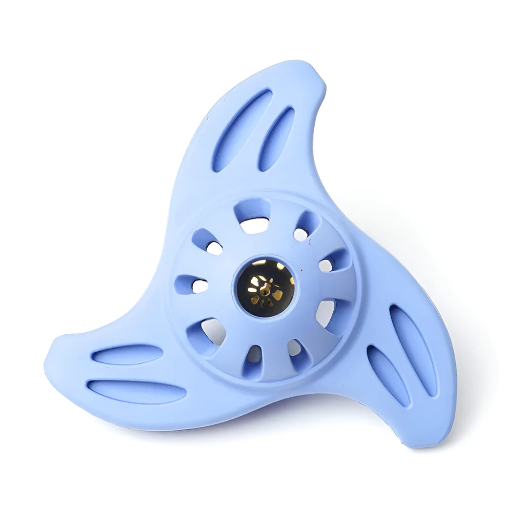 Blue boomerang molar dog chew toy for medium and large breed dogs