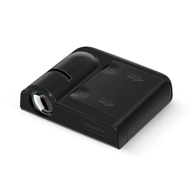 Beige and black universal car interior decorative projection radium lamp with compact ABS plastic shell.