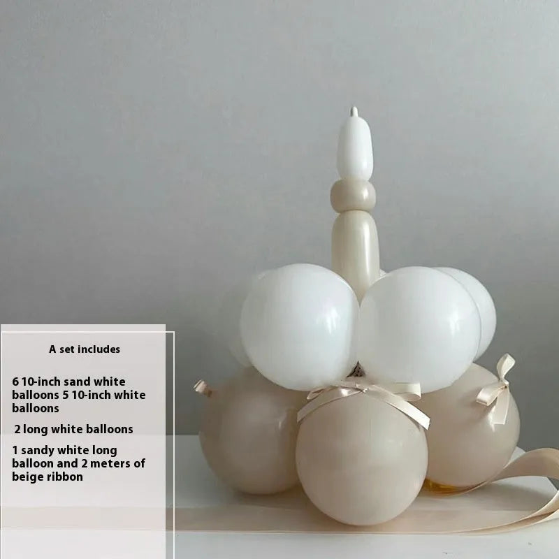 Balloon bouquet DIY kit for cake decoration with round latex balloons in complete material package