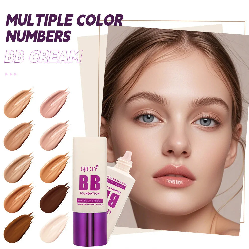 Feeding bottle style BB cream liquid foundation and concealer in ten shade options.