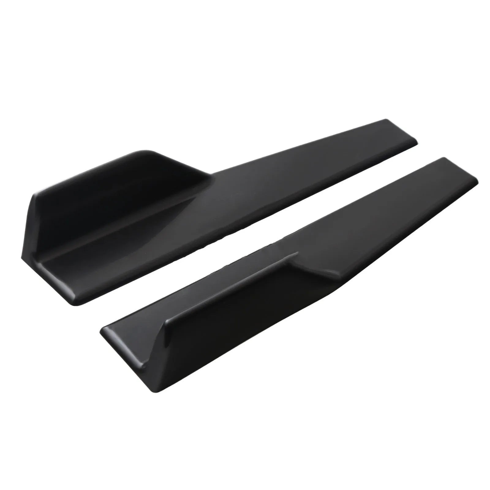 Black PU car side skirt with 3D carbon fiber pattern pair for universal fit