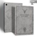 Protective clamshell case with deer pattern in TPU leather for Apple iPad in black brown grey and blue