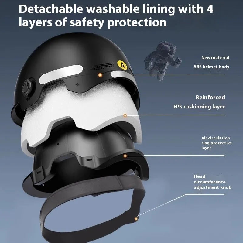 3C certified electric motorcycle helmet with sun protection in multiple colours
