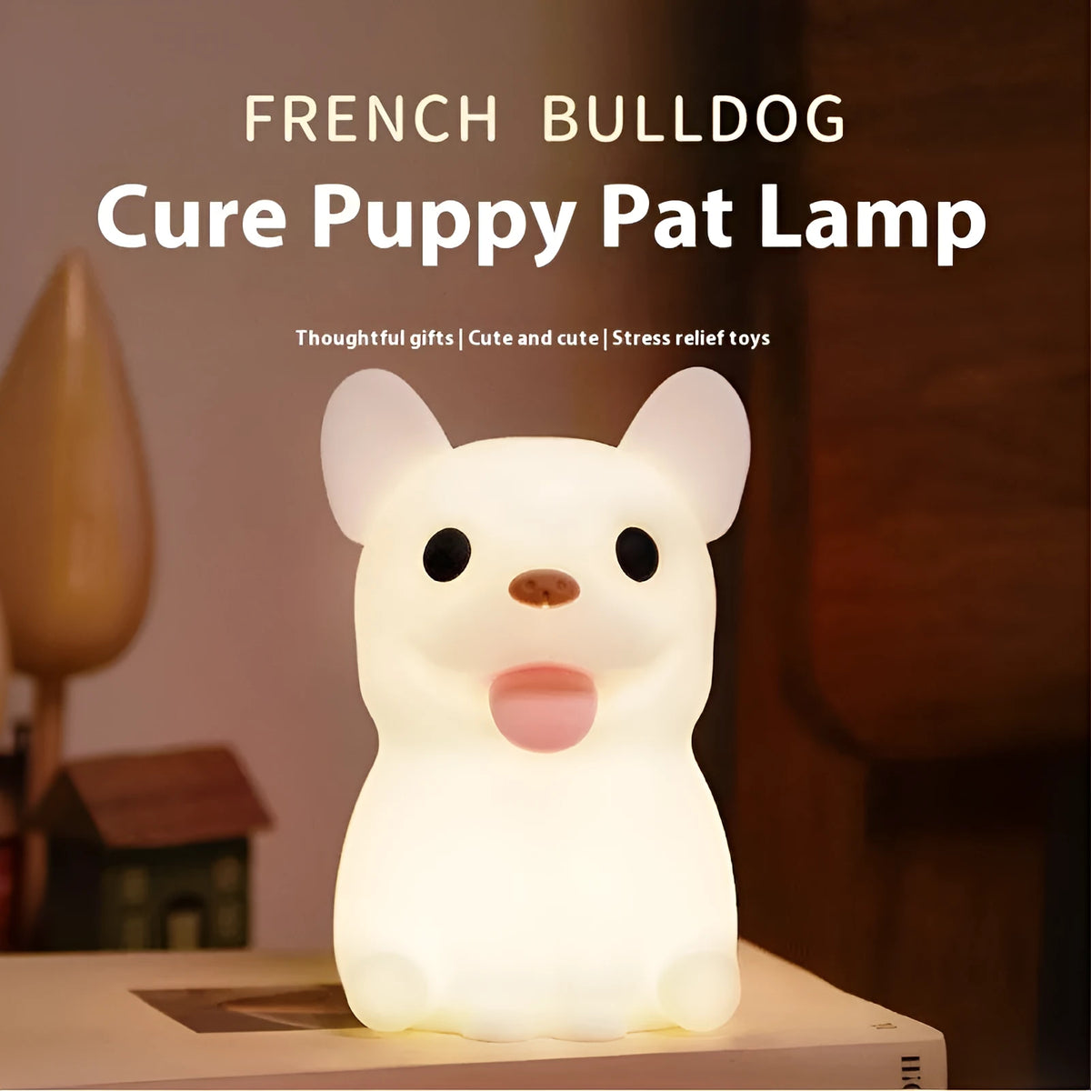 Silicone night light with USB charging, dimming function, cartoon animal design, 85x87x129mm, 0.5W